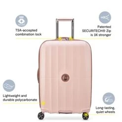 DELSEY Paris St. Tropez Hardside Expandable Luggage With Spinner Wheels, Pink, Checked-Medium 24 Inch 7 DELSEY Paris St. Tropez Hardside Expandable Luggage With Spinner Wheels, Pink, Checked-Medium 24 Inch -Vera Bradley Shop 41 AZ5QLthL