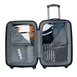 Ben Sherman Nottingham Lightweight Hardside 4-Wheel Spinner Travel Luggage, Navy, 20-inch Carry On -Vera Bradley Shop 41 Gwo FeOL