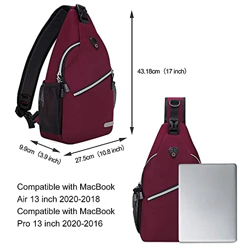 MOSISO Rope Sling Backpack (Up To 13 Inch), Multipurpose Crossbody Chest Shoulder Outdoor Travel Hiking Daypack, Wine Red 7 MOSISO Rope Sling Backpack (Up To 13 Inch), Multipurpose Crossbody Chest Shoulder Outdoor Travel Hiking Daypack, Wine Red - Image 5