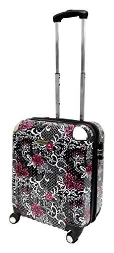 KARRIAGE-MATE Hardside Carryon Expandable Luggage With Spinner Wheels, TSA Lock (Paisley And Butterfly)