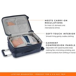 Briggs & Riley Sympatico Hardside International Spinner Luggage, Matte Navy, 21-Inch Carry-On -Vera Bradley Shop 41 l3B1BkWL