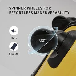 Flieks Luggage Sets TSSA 3 Piece Spinner Suitcase Lightweight 20 24 28 Inch (Yellow) 15 Flieks Luggage Sets TSSA 3 Piece Spinner Suitcase Lightweight 20 24 28 Inch (Yellow) -Vera Bradley Shop 41 liqj9fSL