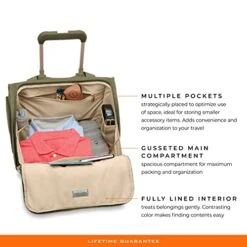 Briggs & Riley 2-Wheel Cabin Bag, Olive 27 Briggs & Riley 2-Wheel Cabin Bag, Olive -Vera Bradley Shop 41 qK Wk CL