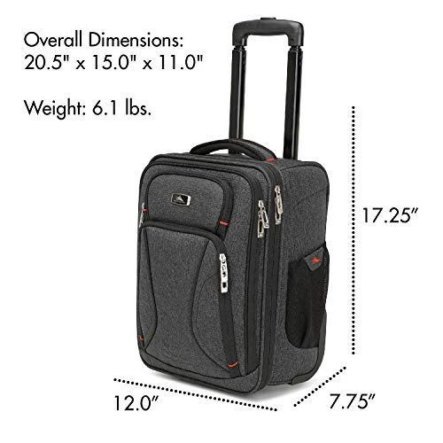High Sierra Endeavor Wheeled Underseat Carry-On, Mercury Heather, One Size 4 High Sierra Endeavor Wheeled Underseat Carry-On, Mercury Heather, One Size - Image 2