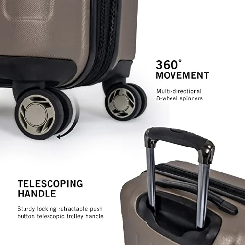 Kenneth Cole Reaction Renegade 28” Check Size Luggage Lightweight Hardside Expandable 8-Wheel Spinner Travel Suitcase, Champagne, Inch 6 Kenneth Cole Reaction Renegade 28” Check Size Luggage Lightweight Hardside Expandable 8-Wheel Spinner Travel Suitcase, Champagne, Inch - Image 4