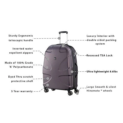 Titan X2 Hard Luggage Large 30" Spinner (Maroon) 6 Titan X2 Hard Luggage Large 30" Spinner (Maroon) - Image 4