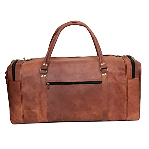 24 Inch Genuine Leather Duffel Travel Overnight Weekend Leather Bag Sports Gym Duffel Luggage Travel Bag For Men And Women Travelling Cabin Duffle Yoga Gym Bag (24 Inch Brown) 8 24 Inch Genuine Leather Duffel Travel Overnight Weekend Leather Bag Sports Gym Duffel Luggage Travel Bag For Men And Women Travelling Cabin Duffle Yoga Gym Bag (24 Inch Brown) - Image 6