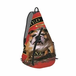 WONDERTIFY Bulldog Travel Hiking Chest Bag Daypack United States Semper Fidelis Crossbody Sling Backpack Casual Shoulder Rucksack Red 9.8X15.3X3.9In -Vera Bradley Shop 41bcm41k2tS