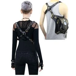 Gothic Waist Bag Fanny Pack Leather Steampunk Bag Side Bag Travel Purse Side Wallet Punk Rock Chain Leg Bag Crossbody Shoulder Messenger Bags Handbag Hip Holster Pouch For Women Girls (Black) 13 Gothic Waist Bag Fanny Pack Leather Steampunk Bag Side Bag Travel Purse Side Wallet Punk Rock Chain Leg Bag Crossbody Shoulder Messenger Bags Handbag Hip Holster Pouch For Women Girls (Black) -Vera Bradley Shop 41bu6VgHd2L