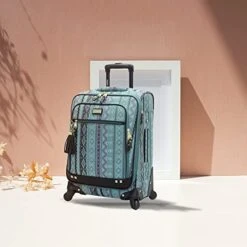 Steve Madden Designer Luggage Collection - 3 Piece Softside Expandable Lightweight Spinner Suitcase Set - Travel Set Includes 20 Inch Carry On, 24 Inch & 28-Inch Checked Suitcases (Print/Teal) 16 Steve Madden Designer Luggage Collection - 3 Piece Softside Expandable Lightweight Spinner Suitcase Set - Travel Set Includes 20 Inch Carry On, 24 Inch & 28-Inch Checked Suitcases (Print/Teal) -Vera Bradley Shop 41d1xoDx2EL