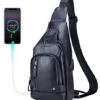 BULLCAPTAIN Men Sling Crossbody Bag With USB Charging Port Genuine Leather Shoulder Chest Bag Travel Hiking Backpack (Black) 1 BULLCAPTAIN Men Sling Crossbody Bag With USB Charging Port Genuine Leather Shoulder Chest Bag Travel Hiking Backpack (Black) -Vera Bradley Shop 41d2kOU2AlL