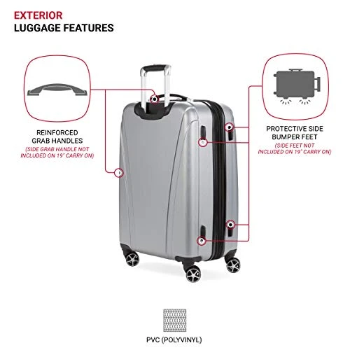SwissGear 7585 Hardside Spinner Luggage, Silver, Checked-Medium 23-Inch 10 SwissGear 7585 Hardside Spinner Luggage, Silver, Checked-Medium 23-Inch - Image 8