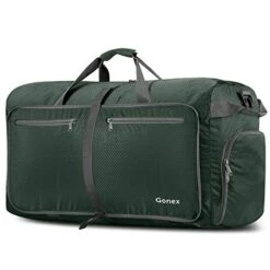 Gonex 100L Foldable Travel Duffel Bag For Luggage Gym Sports, Lightweight Travel Bag With Big Capacity, Water Repellent (Dark Green)
