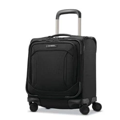 Samsonite Lineate Underseat Carry On Boarding Bag With Spinner Wheels, Obsidian Black