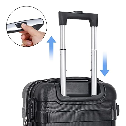 SUPER DEAL Hardside Expandable Spinner Luggage 21 Inch Carry On Luggage Lightweight Travel Suitcase With 360°Swivel Wheels And Height Adjustable Handle, Black 6 SUPER DEAL Hardside Expandable Spinner Luggage 21 Inch Carry On Luggage Lightweight Travel Suitcase With 360°Swivel Wheels And Height Adjustable Handle, Black - Image 4