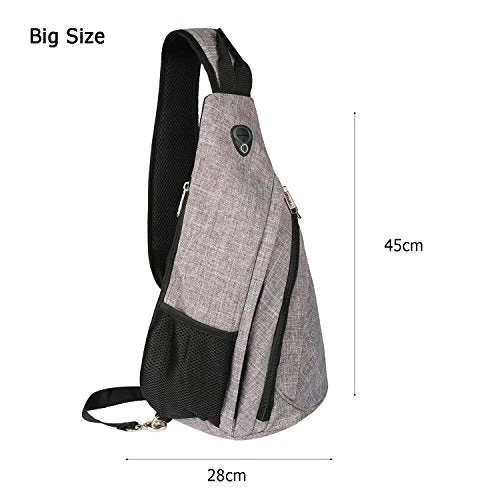 Freewander Nylon Sling Bag Shoulder Back Packs Crossbody Pack Chest Bags Black For Men (Gray) 10 Freewander Nylon Sling Bag Shoulder Back Packs Crossbody Pack Chest Bags Black For Men (Gray) - Image 8