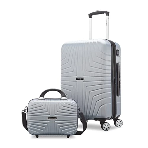 Samsonite Hers N Hers Luggage With Spinner Wheels, 2-Piece Set (BeautyCrate Plus Carry-On), Brushed Silver 3 Samsonite Hers N Hers Luggage With Spinner Wheels, 2-Piece Set (BeautyCrate Plus Carry-On), Brushed Silver