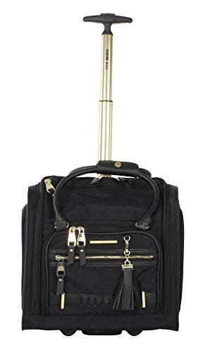 Steve Madden Designer 15 Inch Carry On Suitcase- Small Weekender Overnight Business Travel Luggage- Lightweight 2- Rolling Spinner Wheels Under Seat Bag For Women (Peek-A-Boo Black) 7 Steve Madden Designer 15 Inch Carry On Suitcase- Small Weekender Overnight Business Travel Luggage- Lightweight 2- Rolling Spinner Wheels Under Seat Bag For Women (Peek-A-Boo Black) - Image 5