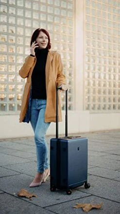 LEVEL8 Elegance Matte Carry-On Luggage, 20” Hardside Suitcase, Lightweight PC Matte Hardshell Spinner Trolley For Luggage, TSA Approved Cabin Luggage With 8 Spinner Wheels-Navy Blue, 20-Inch Carry-On -Vera Bradley Shop 41fPf6rFvoL