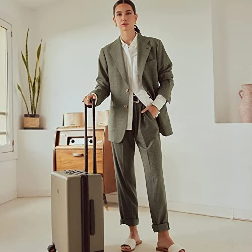 LEVEL8 Elegance Checked Luggage, 24 Inch Hardside Suitcase, Lightweight PC Matte Hardshell With TSA Lock, Spinner Wheels - Olive Green 9 LEVEL8 Elegance Checked Luggage, 24 Inch Hardside Suitcase, Lightweight PC Matte Hardshell With TSA Lock, Spinner Wheels - Olive Green - Image 7