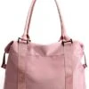PlasMaller Travel Bag Carry On Sports Gym Duffel Luggage Shoulder Pack For Women (Pink)