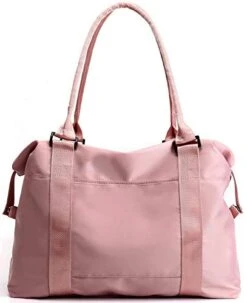 PlasMaller Travel Bag Carry On Sports Gym Duffel Luggage Shoulder Pack For Women (Pink)