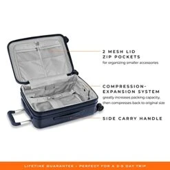 Briggs & Riley Sympatico Hardside International Spinner Luggage, Matte Navy, 21-Inch Carry-On -Vera Bradley Shop 41g16N 3MSL