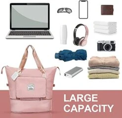 Large Capacity Folding Travel Bag, Travel Duffel Bag With Luggage Tag, Waterproof Lightweight Gym Bag With Wet And Dry Separation Bag, For Travel, Sports, Gym, Pink 18 Large Capacity Folding Travel Bag, Travel Duffel Bag With Luggage Tag, Waterproof Lightweight Gym Bag With Wet And Dry Separation Bag, For Travel, Sports, Gym, Pink -Vera Bradley Shop 41g3G8G9DvL