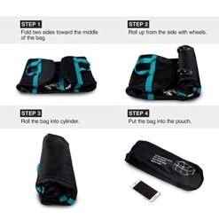 REDCAMP 85L Foldable Duffle Bag With Wheels 26", 1680D Oxford Collapsible Large Duffel Bag With Rollers For Camping Travel Gear, Black -Vera Bradley Shop 41gUSS8wVIL