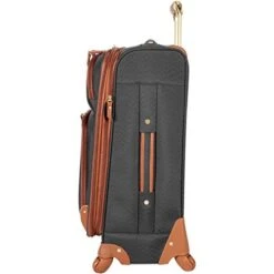 Steve Madden Designer Luggage Collection - Expandable 24 Inch Softside Bag - Durable Mid-sized Lightweight Checked Suitcase With 4-Rolling Spinner Wheels (Global Black) -Vera Bradley Shop 41gaxmDPdiL