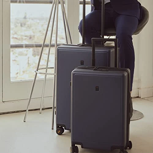 LEVEL8 Elegance Checked Luggage, 24 Inch Hardside Suitcase, Lightweight PC Matte Hardshell With TSA Lock, Spinner Wheels - Navy Blue 9 LEVEL8 Elegance Checked Luggage, 24 Inch Hardside Suitcase, Lightweight PC Matte Hardshell With TSA Lock, Spinner Wheels - Navy Blue - Image 7