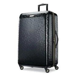 American Tourister Belle Voyage Hardside Luggage With Spinner Wheels, Black, Checked-Large 28-Inch