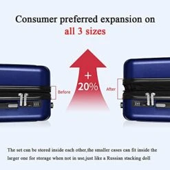 FOCHIER F Hard Shell Luggage 3 Piece Set With Spinner Wheels, Expandable Lightweight Suitcase With TSA Lock 20 24 28 Inch, Blue -Vera Bradley Shop 41hLZsIjucS