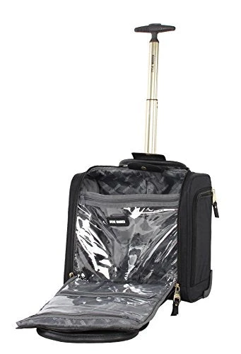 Steve Madden Designer 15 Inch Carry On Suitcase- Small Weekender Overnight Business Travel Luggage- Lightweight 2- Rolling Spinner Wheels Under Seat Bag For Women (Peek-A-Boo Black) 4 Steve Madden Designer 15 Inch Carry On Suitcase- Small Weekender Overnight Business Travel Luggage- Lightweight 2- Rolling Spinner Wheels Under Seat Bag For Women (Peek-A-Boo Black) - Image 2