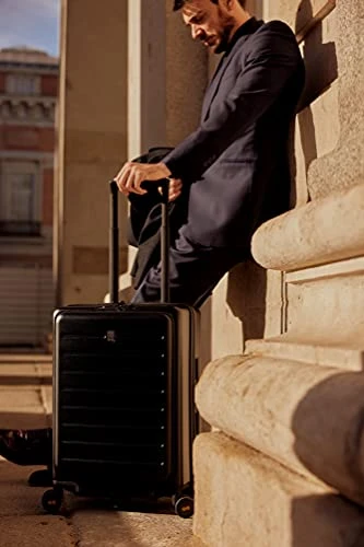 LEVEL8 Carry On Luggage, Road Runner 20-Inch Hardside Suitcase, Spinner Luggage With Front Pocket, Double TSA Locks - Black 10 LEVEL8 Carry On Luggage, Road Runner 20-Inch Hardside Suitcase, Spinner Luggage With Front Pocket, Double TSA Locks - Black - Image 8