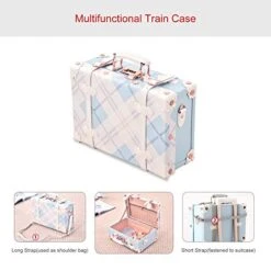 UNIWALKER Vintage Suitcase Set 20 Inch Carry On Spinner Luggage With 12 Inch Handbag For Women -Vera Bradley Shop 41i58ACiHWL