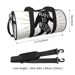 Fredeulva I Want To Believe Duffel Bag Canvas Shoulder Round Gym Sports Travel Weekender Bags For Man Women -Vera Bradley Shop 41iRD0ooZ L