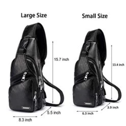 Seoky Rop Men's Leather Sling Bag Chest Crossbody Shoulder Bag With USB Charging Port Black -Vera Bradley Shop 41iUVO2tb8L