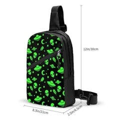 NiYoung Men Women Sling Bag Crossbody Backpack, Green Alien Moon Spaceships Planet Black Casual Daypack With Adjustable Strap For Outdoor Cycling Hiking Travel -Vera Bradley Shop 41ibdYeH2kL