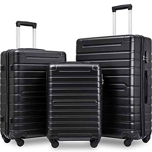 3 Piece Set Luggage Spinner Hardshell Lightweight Durable Suitcase TSA Lock, Women Men Teens Home Outdoor School Travel Carry On Luggage Sets, 20/24/28 Inch Black 4 3 Piece Set Luggage Spinner Hardshell Lightweight Durable Suitcase TSA Lock, Women Men Teens Home Outdoor School Travel Carry On Luggage Sets, 20/24/28 Inch Black - Image 2