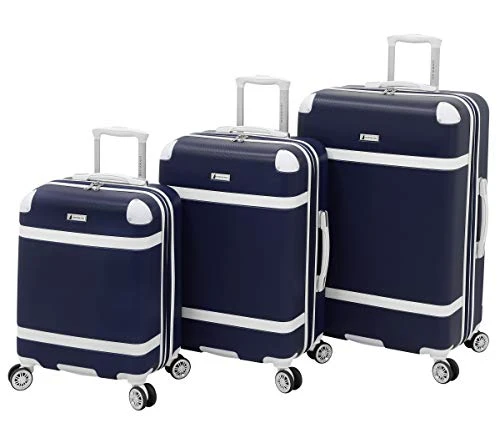 LONDON FOG Vintage Hardside Expandable Spinner Luggage, Midnight Blue, 3-Piece Set 3 LONDON FOG Vintage Hardside Expandable Spinner Luggage, Midnight Blue, 3-Piece Set