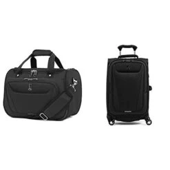 Travelpro Maxlite 5-Softside Expandable Spinner Wheel Luggage, Black, 2-Piece Set (Tote/21)