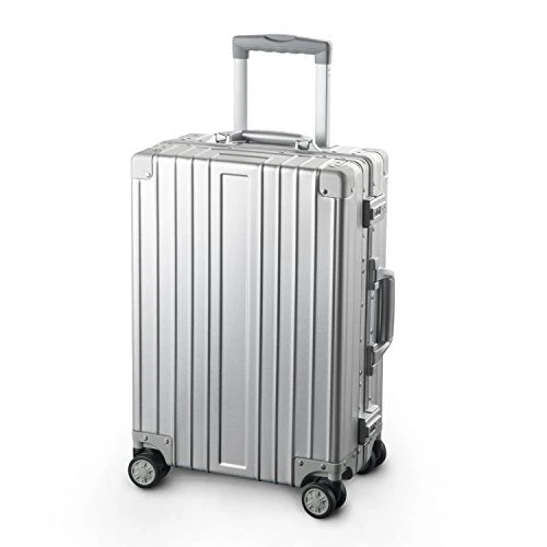TRAVELKING All Aluminum Luggage Hard Shell Suitcase With Wheels Carry On Spinner Suitcase (Silver 20 Inch) 3 TRAVELKING All Aluminum Luggage Hard Shell Suitcase With Wheels Carry On Spinner Suitcase (Silver 20 Inch)