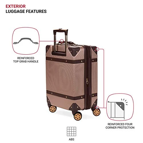 SwissGear 7739 Trunk, Hardside Spinner Luggage (Blush, Carry-On 19-Inch) 10 SwissGear 7739 Trunk, Hardside Spinner Luggage (Blush, Carry-On 19-Inch) - Image 8