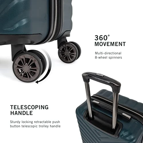 Kenneth Cole Reaction Women's Madison Square Hardside Chevron Expandable Luggage, Emerald, 20-Inch Carry On 5 Kenneth Cole Reaction Women's Madison Square Hardside Chevron Expandable Luggage, Emerald, 20-Inch Carry On - Image 3