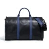 Project 11 Garment Weekender Black Leather With Blue Accents By Hook & Albert