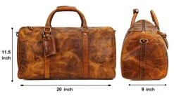 Leather Duffel Bags For Men Women - Airplane Underseat Carry On Luggage By Rustic Town -Vera Bradley Shop 41lEt6NfnLL