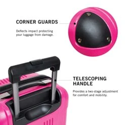 KENNETH COLE REACTION Out Of Bounds Luggage Collection Lightweight Durable Hardside 4-Wheel Spinner Travel Suitcase Bags, Magenta, 20-Inch Carry On -Vera Bradley Shop 41lev9g9C8L