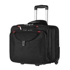 AirTraveler Rolling Briefcase Rolling Laptop Bag Computer Case With Wheels Spinner Mobile Office Carry On Luggage For 14.1in 15.6in Business Notebook For Women Men
