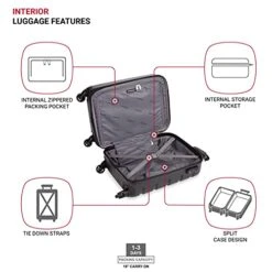 SwissGear 7366 Hardside Expandable Luggage With Spinner Wheels, Black, Carry-On 18-Inch 15 SwissGear 7366 Hardside Expandable Luggage With Spinner Wheels, Black, Carry-On 18-Inch -Vera Bradley Shop 41n4glCGKzS